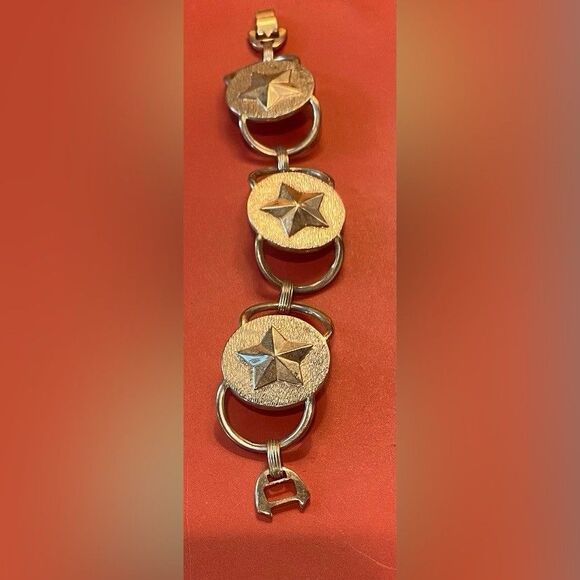 Vintage Sarah Coventry Bracelet Texas Lone Star Gold Tone Clasp 7” - Picture 2 of 3